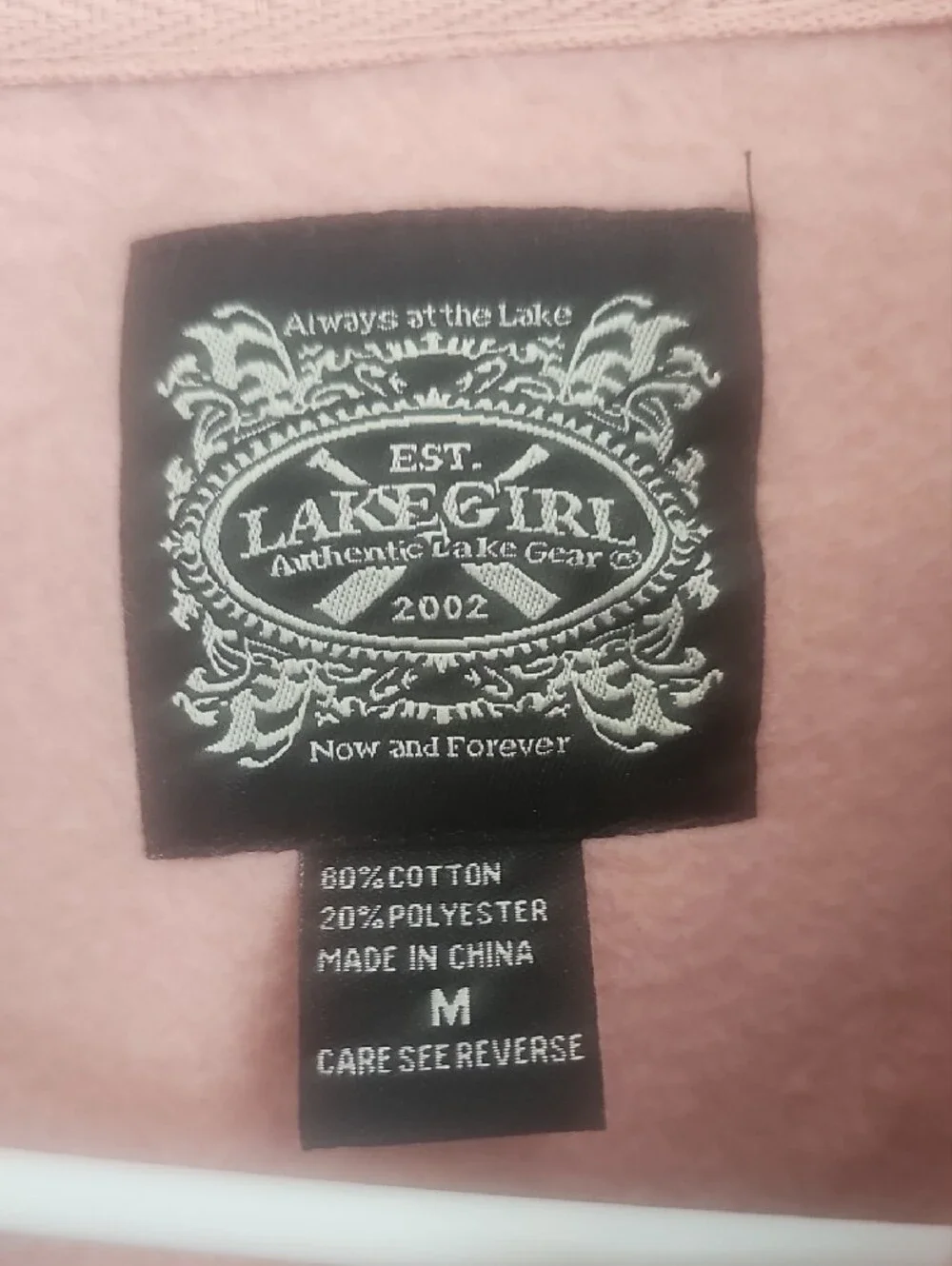 Lake Girl Pink Zip-Up Hoodie Sweatshirt - Picture 2 of 5